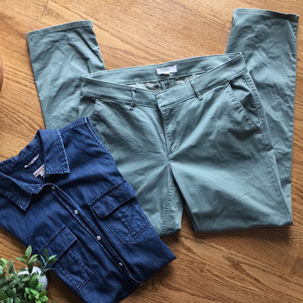 LOFT cargo pants.  Olive-ish green.